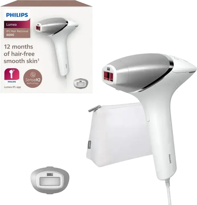 Philips Lumea BRI940/00 IPL Epilator, Series 8000 with SenseIQ SmartSkin Sensor, 5 Intensity Levels, 450k Flashes for Body, Face and Bikini Area