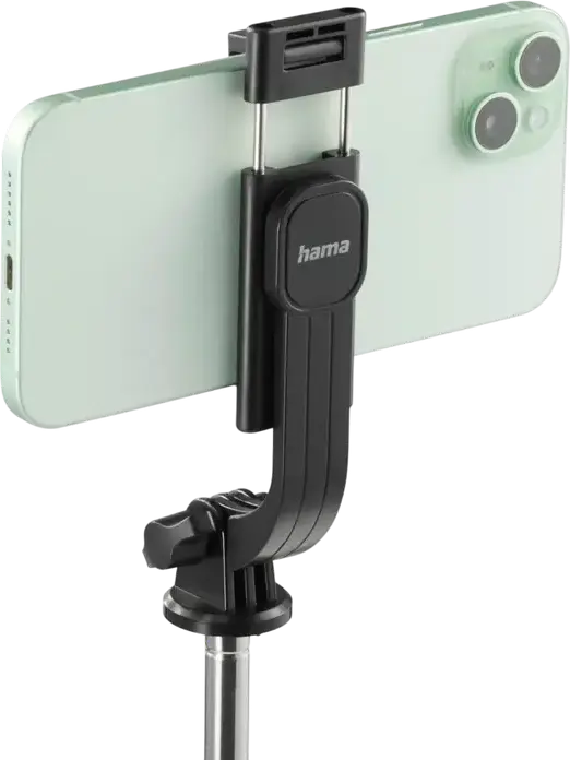 Hama Fancy Stand 110 II Stick Selfie si Trepieda 2-in-1, Telecomanda Bluetooth 5.3 BRS5, Lungime Maxima 110 cm, Aluminiu, Negru