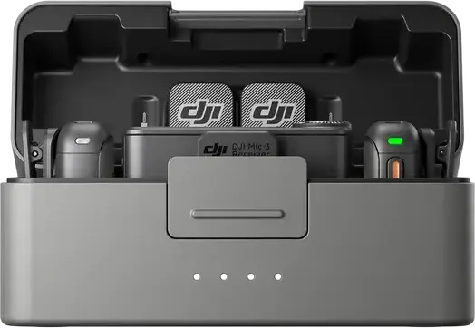 DJI Mic 3 Wireless Microphone System, 2 TX and 1 RX with Charging Case, 32-bit Float Recording, Omnidirectional, 400m Range, Bluetooth 5.4, Black
