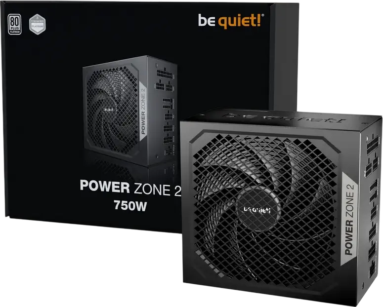 Sursa be quiet! Power Zone 2 750W, 80 PLUS Platinum, Complet Modulare, ATX 3.1, Ventilator Pure Wings 3 140mm, Răcire Semi-Pasivă, Negru