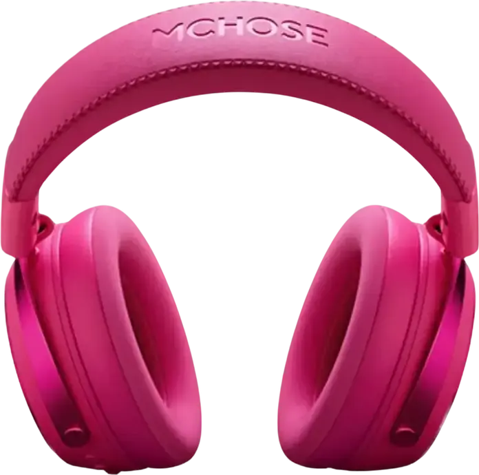 Casca Gaming MCHOSE V9 Pro, Rose Red, Wireless Tri-mod 2.4GHz Bluetooth Cablat, Sunet Surround 7.1, Difuzoare Neodim 53mm, Microfon AI Noise-Canceling, Baterie 250h
