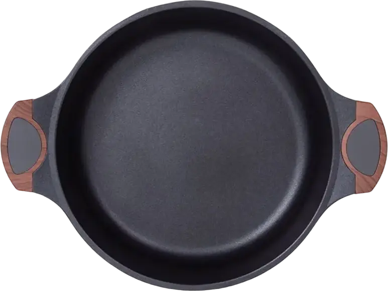 Cratiță RESTO Capella 93506 cu Capac de Sticlă, 28 cm, 5L Aluminiu Antiaderent, Înveliș Rezistent la Căldură, Mânere Soft-touch Efect Lemn, Negru