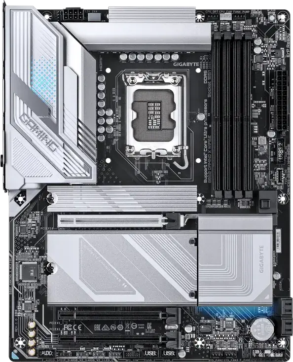 Материнская плата Gigabyte B860 GAMING X WIFI6E LGA1851 Intel B860 ATX DDR5 256ГБ 9066МГц OC PCIe 5.0 M.2 Wi-Fi 6E Bluetooth 5.3 2.5GbE