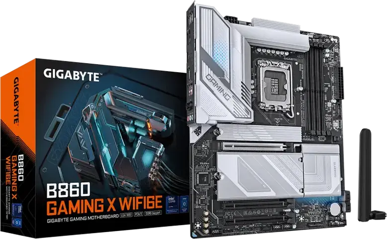 Материнская плата Gigabyte B860 GAMING X WIFI6E LGA1851 Intel B860 ATX DDR5 256ГБ 9066МГц OC PCIe 5.0 M.2 Wi-Fi 6E Bluetooth 5.3 2.5GbE