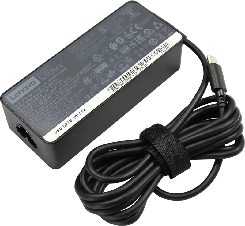 Lenovo GX20P92529 65W USB Type-C AC Adapter Power Supply, 20V 3.25A, 100-240V, Black, includes EU Power Cable