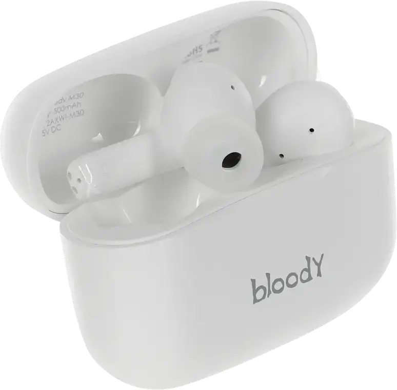 Casca Bloody M30 True Wireless Stereo TWS, Drivere M.O.C.I. din Fibra de Carbon 10mm, Bluetooth v5.0, Rezistenta IPX4, Cutie Aluminiu, USB Type-C