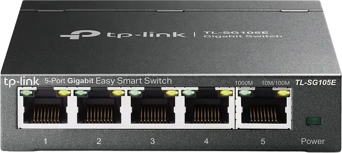 Switch TP-Link TL-SG105E Easy Smart cu 5 Porturi Gigabit, Carcasă Metalică, Prioritizare Trafic QoS, Management Web, Tehnologie Eficientă Energetic