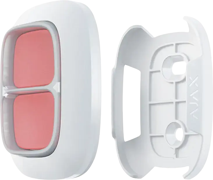 Buton de Panica Wireless Ajax DoubleButton, Protocol Jeweller, Raza 1300m, Protectie IP55, Activare prin Apasare Simultana, Alb