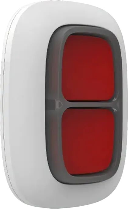Buton de Panica Wireless Ajax DoubleButton, Protocol Jeweller, Raza 1300m, Protectie IP55, Activare prin Apasare Simultana, Alb