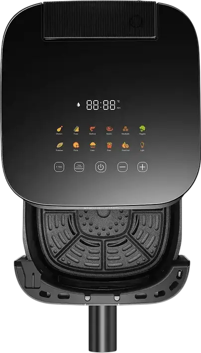 Panasonic NF-CC500SXE Air Fryer, 1450W, 5L Non-stick Basket, 360 Airflow, 11 Pre-set Programs, Steam Function, Electronic Display, Grey
