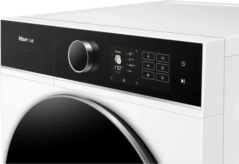 Masina de spalat rufe Hisense WF5I8043BWF cu incarcare frontala, 8kg, Motor Inverter, 1400 rpm, Clasa Energetica A, Curatare cu Aburi, ConnectLife, Alb