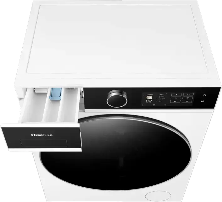 Masina de spalat rufe Hisense WF5I8043BWF cu incarcare frontala, 8kg, Motor Inverter, 1400 rpm, Clasa Energetica A, Curatare cu Aburi, ConnectLife, Alb