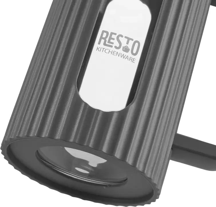Resto 90535 Keid French Press 1L, Borosilicate Heat-Resistant Glass Flask, Stainless Steel Filter, Ribbed Plastic Protective Case, Dark Grey