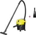 Aspirator Karcher WD 1 pentru Umed și Uscat, 850W, Rezervor 12L, Funcție de Suflare, cu Duză pentru Podele, Spații Înguste și Auto, Galben/Negru