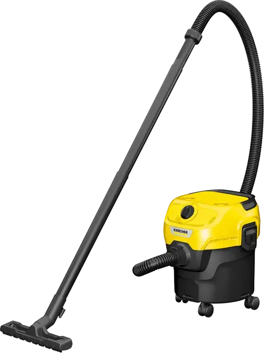 Aspirator Karcher WD 1 pentru Umed și Uscat, 850W, Rezervor 12L, Funcție de Suflare, cu Duză pentru Podele, Spații Înguste și Auto, Galben/Negru