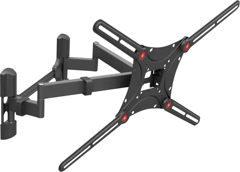 Barkan BM464 Full Motion Dual Arm TV Wall Mount for 13-90 inch Screens, VESA up to 600x400mm, Max Load 60kg, Tilt +/-15°, Black Steel