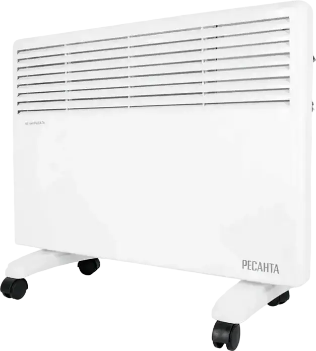Resanta OK-2000E Convector Heater, 2000W, Monolithic Heating Element, Electronic Control, IP24 Protection, Floor and Wall Mount, White, 25 m² Area