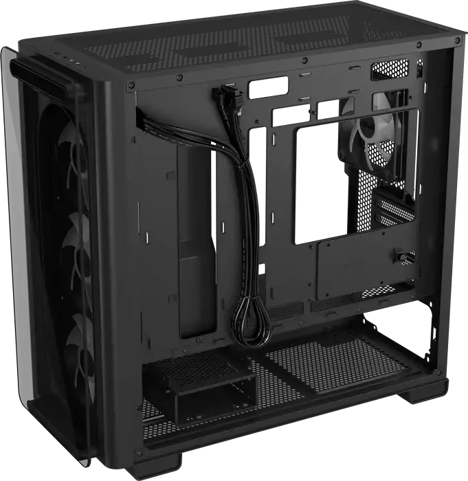 Carcasa ASUS A23 PLUS TG ARGB Micro-ATX Mini-Tower, Negru, Sticla Temperata, 4 Ventilatoare ARGB, Suport Radiatoare 360mm, USB 3.2 Gen2 Type-C, AURA Sync