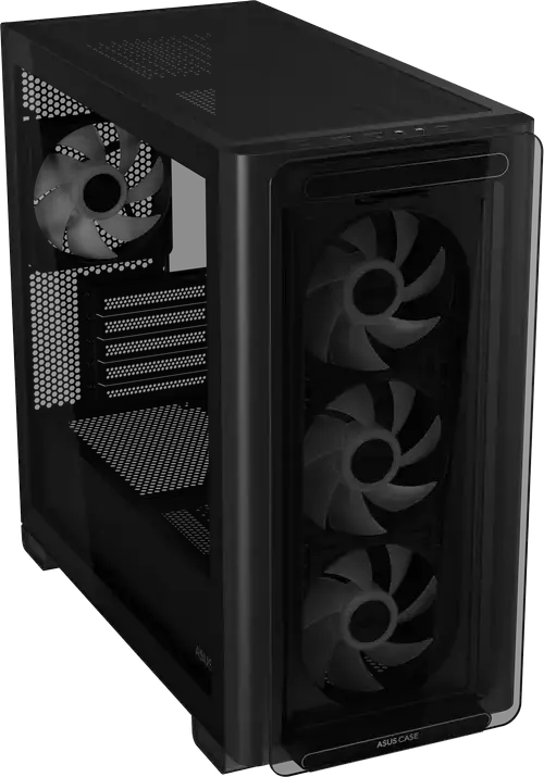 Carcasa ASUS A23 PLUS TG ARGB Micro-ATX Mini-Tower, Negru, Sticla Temperata, 4 Ventilatoare ARGB, Suport Radiatoare 360mm, USB 3.2 Gen2 Type-C, AURA Sync