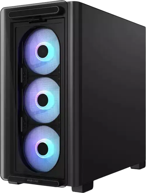 Carcasa ASUS A23 PLUS TG ARGB Micro-ATX Mini-Tower, Negru, Sticla Temperata, 4 Ventilatoare ARGB, Suport Radiatoare 360mm, USB 3.2 Gen2 Type-C, AURA Sync
