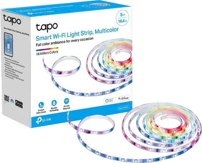 TP-Link Tapo L920-5 Smart Wi-Fi Light Strip, 5m Multicolor RGBIC with 50 Color Zones, 2100 Lm, Voice Control Alexa & Google Assistant, No Hub Required