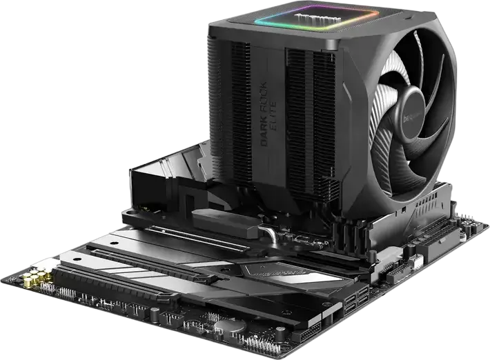 be quiet! Dark Rock Elite CPU Cooler BK037, 280W TDP, Dual Silent Wings PWM Fans, ARGB, 7 Heat Pipes, Intel 1851/1700/1200/115x & AMD AM5/AM4, Black