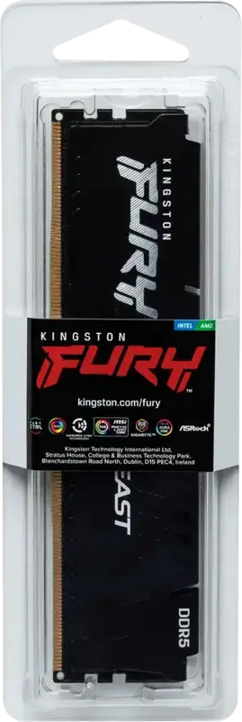 Kingston FURY Beast DDR5 8GB 5600MHz PC5-44800 CL40 RAM KF556C40BB-8 Desktop Memory Module Intel XMP 3.0 AMD EXPO Certified Black