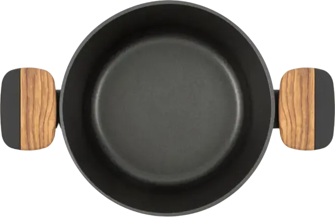 Кастрюля Resto 93187 MON с стеклянной крышкой, 2.6 л, 20 см, алюминий с антипригарным покрытием Pfluon, ручки soft-touch под дерево, для индукции