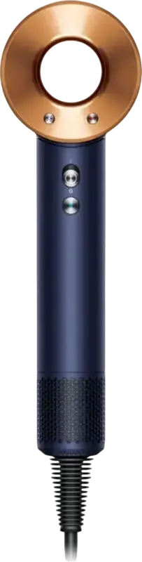 Uscător de păr Dyson Supersonic HD07, Albastru Prusac/Cupru Intens, Motor Digital V9 1600W, 4 Setări Temperatură și 3 Viteze, Ionizator, cu Accesorii de Styling Magnetice
