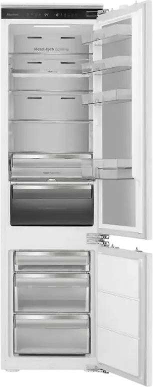 Hisense RB5B280SSWC Integrated Fridge Freezer, Total No Frost, 284L Capacity, Energy Class C, ConnectLife Wi-Fi, Metal-Tech Cooling, White