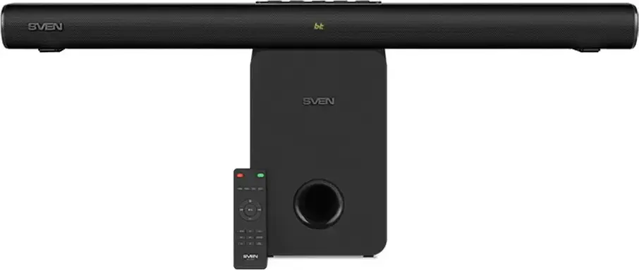 SVEN SB-2150A Soundbar 2.1 cu Subwoofer Wireless, Putere 180W RMS, Bluetooth 5.0, HDMI ARC, Intrare Optica, USB, Card TF, Display LED, Telecomanda, Negru
