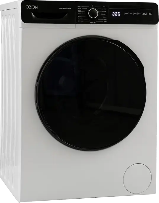 Стиральная машина OZON WO81455SC5BDI с фронтальной загрузкой, 8 кг, инверторный двигатель DC Inverter, очистка паром, 1400 об/мин, класс энергопотребления A, белая