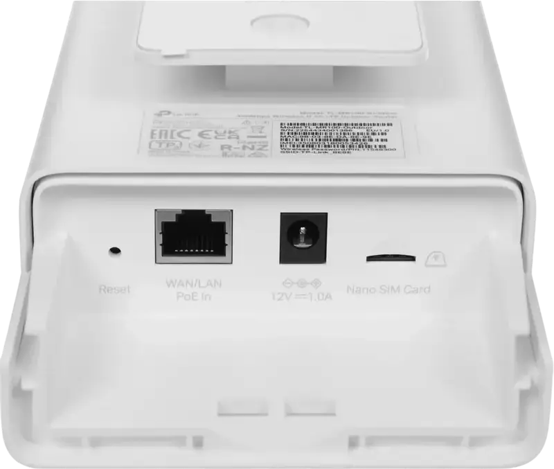 Router Wireless Exterior 4G LTE TP-Link TL-MR100-Outdoor, Viteza LTE 150 Mbps, Wi-Fi 300 Mbps, Rezistenta la intemperii IP65, Suport PoE, Alb