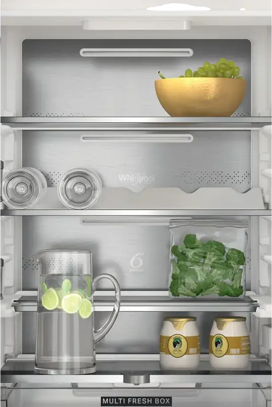 Whirlpool WHC18 T574 P Built-in Fridge-Freezer Combination, Total No Frost, 6th Sense, Zen Inverter, MultiFresh Box, White, 250L, 177x54x54.5 cm