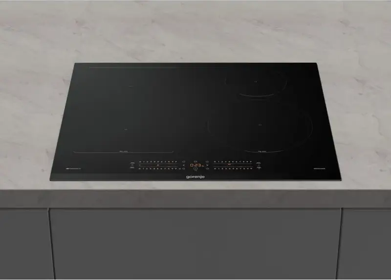 Gorenje GI6432BCWF Built-in Induction Hob, 4 Cooking Zones with BridgeZone, ConnectLife Smart Control, Touch Controls, Black Tempered Glass, 59.5 cm