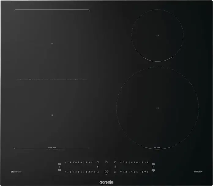 Gorenje GI6432BCWF Built-in Induction Hob, 4 Cooking Zones with BridgeZone, ConnectLife Smart Control, Touch Controls, Black Tempered Glass, 59.5 cm