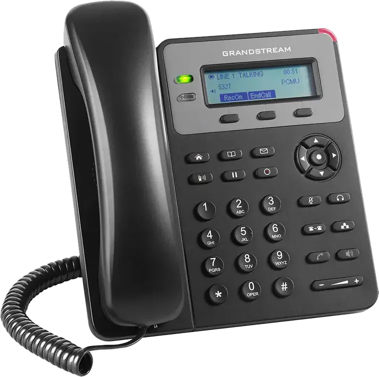Grandstream GXP1610 IP Phone, 1 SIP Account, 132x48 Monochrome LCD, 3 Programmable Soft Keys, 3-Way Conferencing, Dual 10/100 Mbps Ethernet, Black