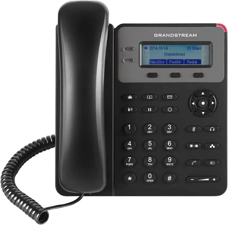 Grandstream GXP1610 IP Phone, 1 SIP Account, 132x48 Monochrome LCD, 3 Programmable Soft Keys, 3-Way Conferencing, Dual 10/100 Mbps Ethernet, Black