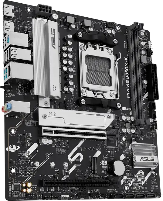 Материнская плата ASUS PRIME B850M-K AM5 AMD B850 micro-ATX, DDR5 128ГБ Dual Channel, PCIe 5.0 x16, M.2 PCIe 5.0, Realtek 2.5Gb Ethernet, Ryzen 9000/8000/7000