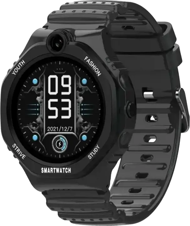 Ceas Inteligent Wonlex KT26S 4G LTE pentru Copii, Ecran Tactil IPS 1.28 inch, Android 4.4, 512MB RAM, 4GB ROM, GPS, Rezistenta apa IP67, Negru, Curea Silicone