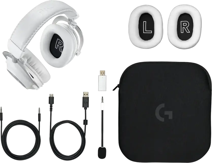 Casca Gaming Wireless Logitech G Pro X 2 LIGHTSPEED, Drivere Grafen 50mm, Bluetooth, 2.4 GHz, Surround 7.1, Microfon Detasabil, Alb, 981-001275