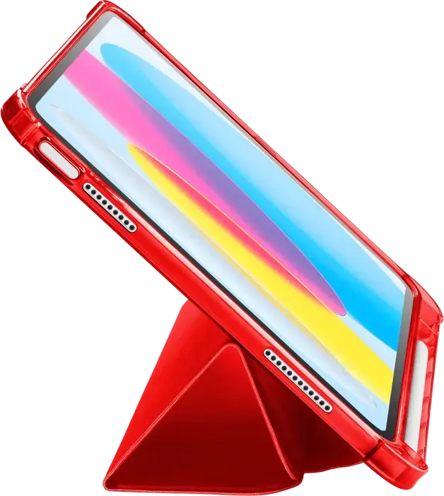 Husa Cellularline Folio pentru Apple iPad 10.9 Gen 10 2022 si iPad 11 A16, Coperta din Piele Ecologica, Coarta Semi-Rigida, Auto Sleep/Wake, Suport Stilou, Roșu