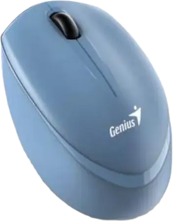 Genius NX-7009 Wireless Optical Mouse, Blue, 2.4GHz USB-A Receiver, 1200 DPI, Ergonomic Ambidextrous Design, 10m Range, Compatible with Windows, macOS, Linux