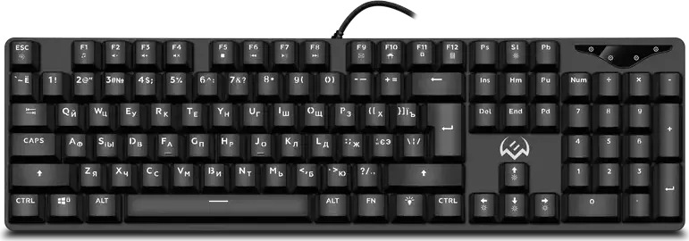 SVEN KB-G9300 Mechanical Gaming Keyboard, Blue Tactile Switches, RGB Backlight, 104 Keys, 25 Anti-ghosting, USB Wired, Textile Braid Cable, Black