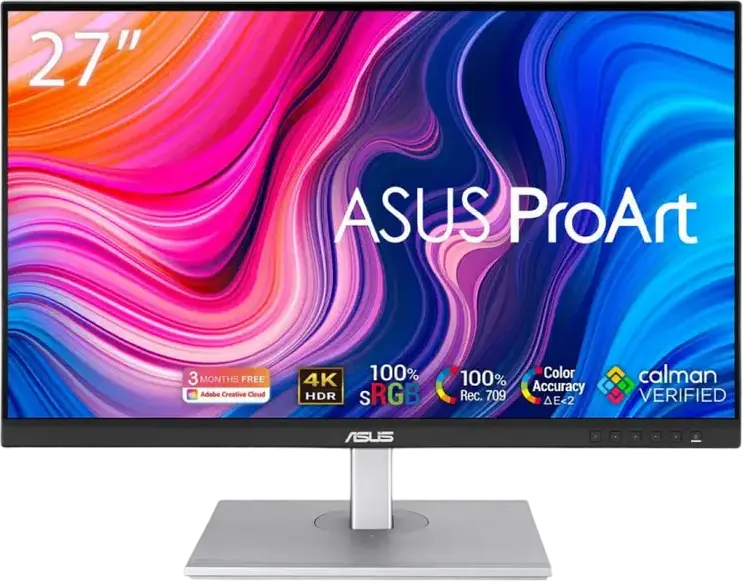 ASUS ProArt Display PA278CV 27 inch WQHD IPS Monitor, 2560x1440, 75Hz, 100% sRGB, Calman Verified, USB-C with 65W Power Delivery, HDMI, DP, Ergonomic Stand
