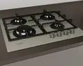 Встраиваемая газовая варочная панель Whirlpool GOFL 629, Бежевый, 4 конфорки с конфоркой WOK, поверхность из закаленного стекла, чугунные решетки, 590x510 мм