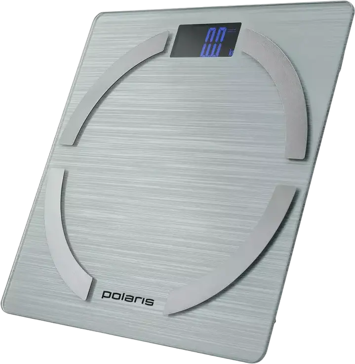 Polaris PWS 1886 IQ Home Electronic Floor Scale, 180kg Capacity, 0.1kg Precision, Bluetooth Connectivity, BMI Body Composition Analysis, Glass, Silver