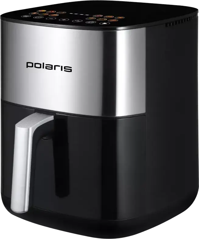 Polaris PAF 6006DW Air Fryer Aerogrill, 2000W, 6L Non-Stick Bowl, 12 Auto Programs, Smartphone Control, Touch Display, Black Stainless Steel