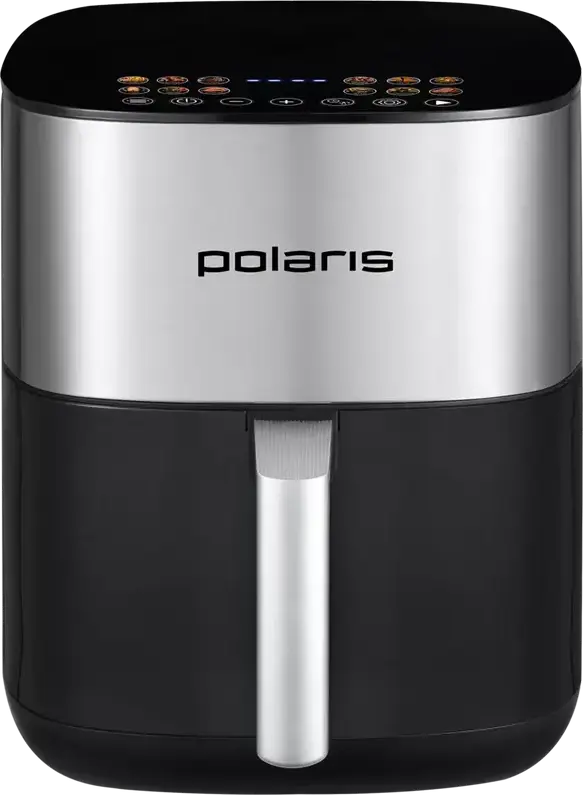 Polaris PAF 6006DW Air Fryer Aerogrill, 2000W, 6L Non-Stick Bowl, 12 Auto Programs, Smartphone Control, Touch Display, Black Stainless Steel