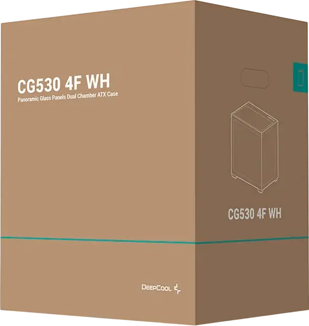 Deepcool CG530 4F ATX Mid Tower Case, White, Pillarless Fishtank Tempered Glass, 4 ARGB PWM Fans, Support for 360mm Radiator, ATX/M-ATX/ITX